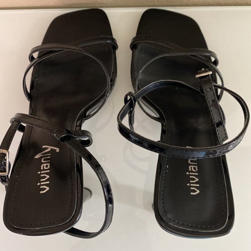Black Strappy Sandals Size 10 - Picture 7 of 7